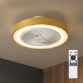 Brilagi - LED-himmennettävä kattovalaisin tuulettimella LED/38W/230V 3000-6500K 3000-6500K halkaisija 50 cm kulta + kaukosäädin