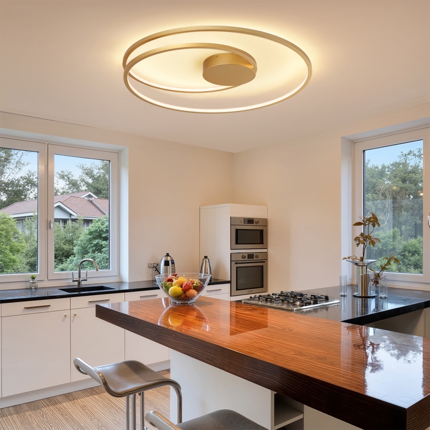 Brilagi - himmennettävä LED-kattovalaisin TWISTER LED/105W/230V 3000-6000K halkaisija 100 cm kultainen + kaukosäädin