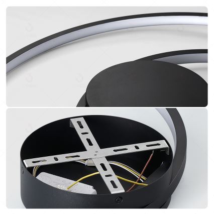 Brilagi - himmennettävä LED-kattovalaisin TWISTER LED/105 W/230 V 3000–6000 K Ø 100 cm musta + kaukosäädin