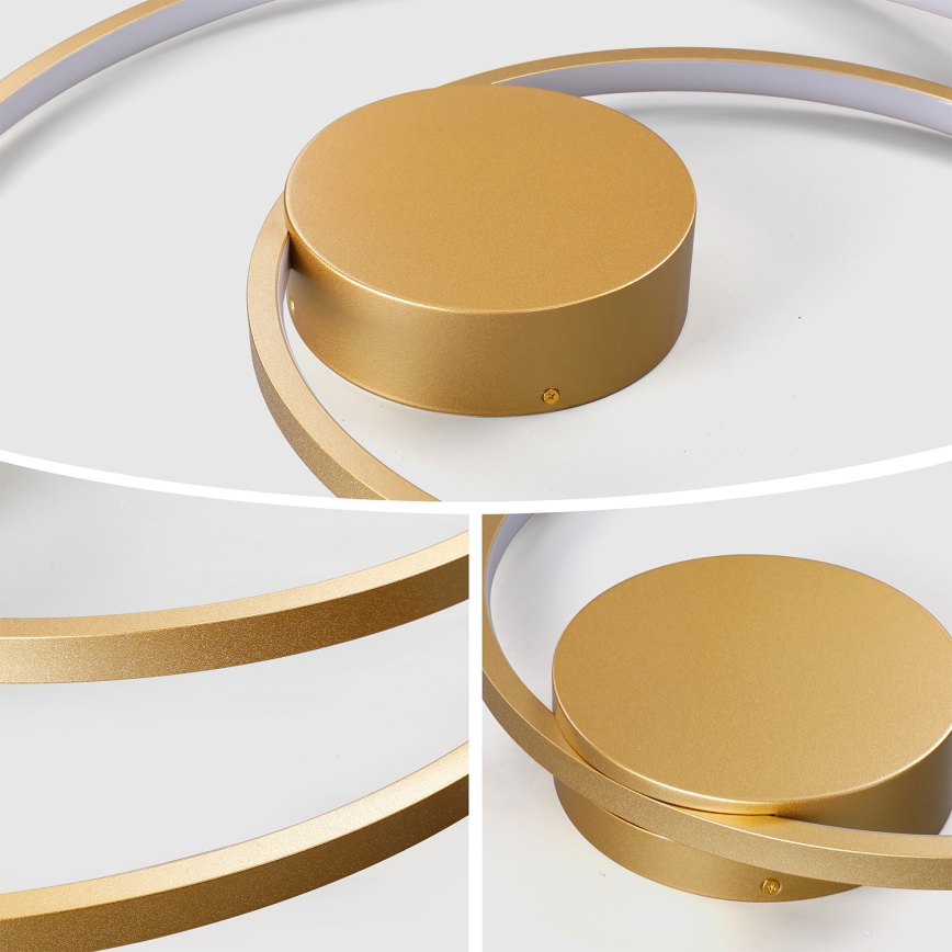 Brilagi - Himmennettävä LED-kattovalaisin TWISTER LED/48W/230V 3000-6000K halkaisija 50 cm kultainen + kaukosäädin