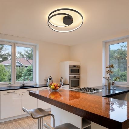 Brilagi - LED-himmennettävä kattovalaisin TWISTER LED/48W/230V 3000–6000K halkaisija 50 cm musta + kaukosäädin