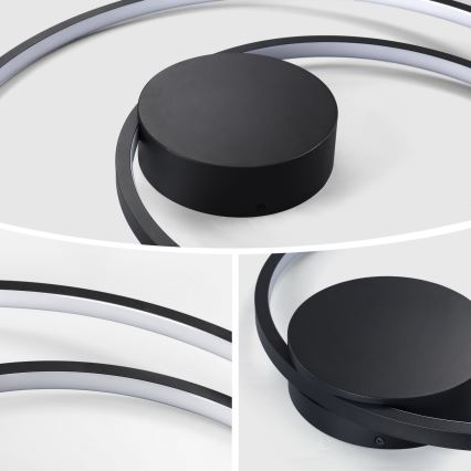 Brilagi - LED-himmennettävä kattovalaisin TWISTER LED/48W/230V 3000–6000K halkaisija 50 cm musta + kaukosäädin