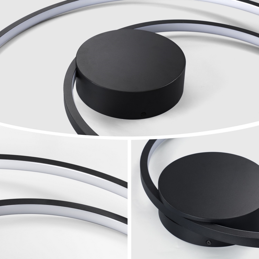 Brilagi - LED-himmennettävä kattovalaisin TWISTER LED/48W/230V 3000–6000K halkaisija 50 cm musta + kaukosäädin