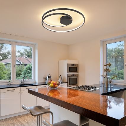 Brilagi - himmennettävä LED-kattovalaisin TWISTER LED/75W/230V 3000-6000K Ø 70 cm musta + kaukosäädin