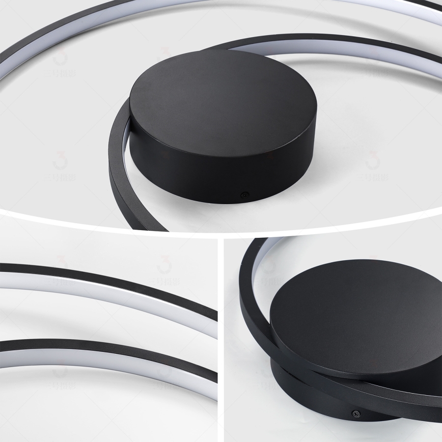 Brilagi - himmennettävä LED-kattovalaisin TWISTER LED/75W/230V 3000-6000K Ø 70 cm musta + kaukosäädin