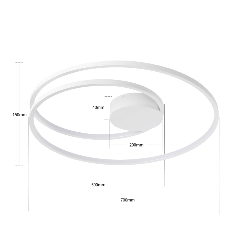 Brilagi - himmennettävä LED-kattovalaisin TWISTER, 75 W, 230 V, 3000–6000 K, Ø 70 cm, valkoinen + kaukosäädin