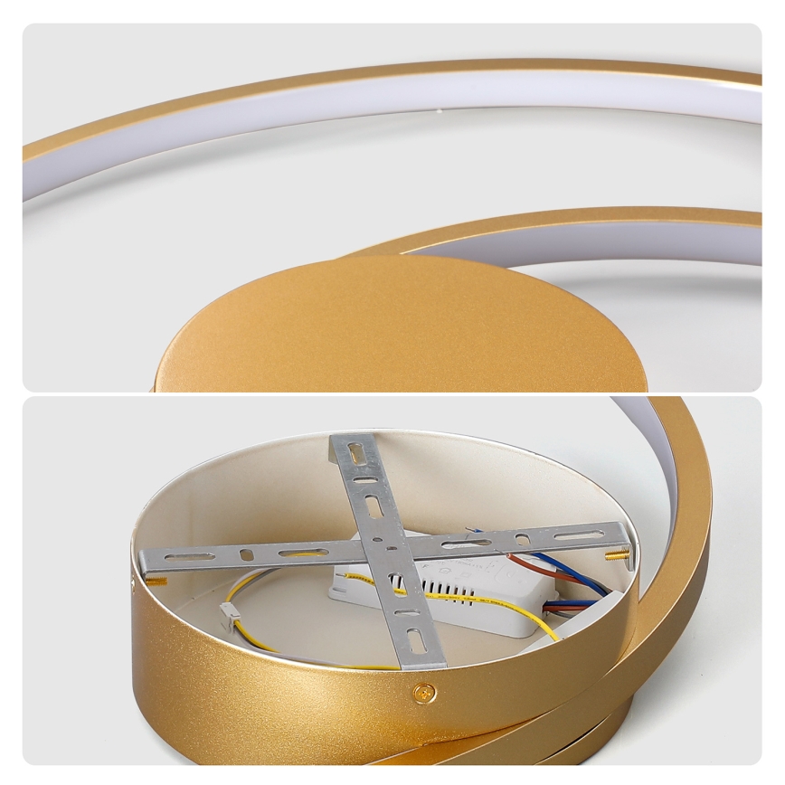 Brilagi - himmennettävä LED-kattovalaisin TWISTER LED/75W/230V 3000–6000K Ø 70 cm, kultainen + kaukosäädin