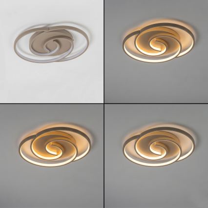 BRILAGI - LED Himennettävä kattovalaisin VELO LED/70W/230V 3000-6500K 38x47,8 cm beige + kaukosäädin