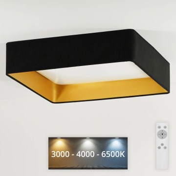Brilagi - LED-himmennettävä kattovalaisin VELVET SQUARE LED/24W/230V 43x43 cm 3000/4000/6500K + kaukosäädin musta