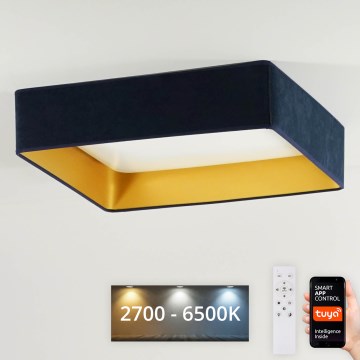 Brilagi - LED-himmennettävä kattovalaisin VELVET SQUARE SMART LED/36W/230V 60x60 cm 2700-6500K Wi-Fi Tuya + kaukosäädin tummansininen