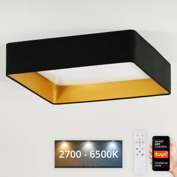 Brilagi - LED-himmennettävä kattovalaisin VELVET SQUARE SMART LED/36W/230V 60×60 cm 2700–6500 K Wi‑Fi Tuya + kaukosäädin, musta