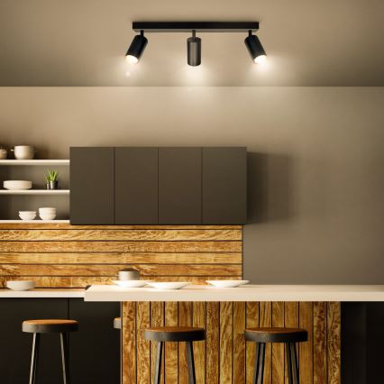 Brilagi - LED RGBW himmennettävä kohdevalaisin SELE 3xGU10/4,8W/230V 3000K musta/kultainen + kaukosäädin