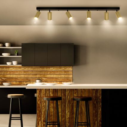 Brilagi - Himmennettävä LED-kohdevalaisin SELE GOLDEN 6xGU10/6,5W/230V 2700-6500K musta/kulta