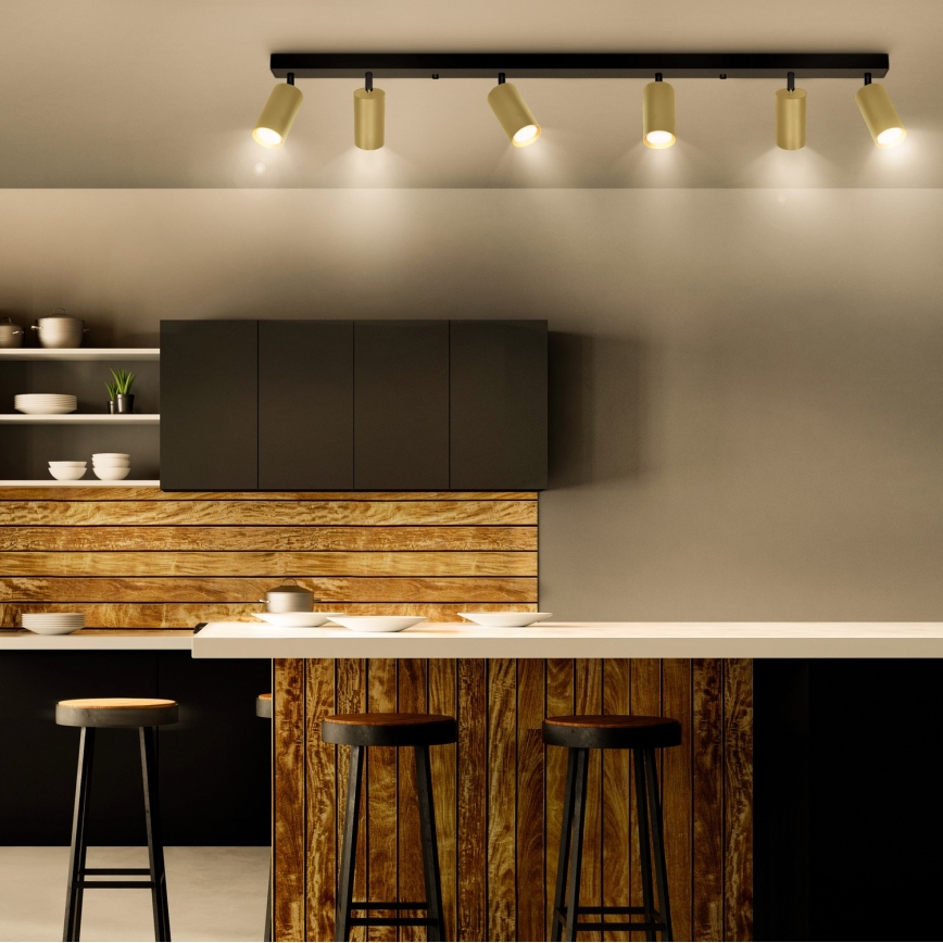 Brilagi - Himmennettävä LED-kohdevalaisin SELE GOLDEN 6xGU10/6,5W/230V 2700-6500K musta/kulta