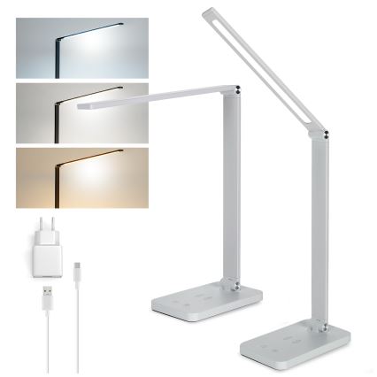 Brilagi - himmennettävä LED-kosketuspöytälamppu langattomalla QI-latauksella MODO CHARGE LED/7W/5V 3000/4000/6000K valkoinen