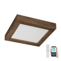 Brilagi - LED himmennettävä kylpyhuoneen kattovalaisin WOODY FRAME LED/24W/230V tammi-pähkinä 30x30 cm 3000-6000K IP44 + kaukosäädin