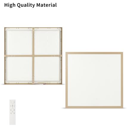 Brilagi - himennettävä kylpyhuoneen kattovalaisin FRAME SMART LED/50W/230V 60x60 cm 3000-6000K IP44 beige + kaukosäädin