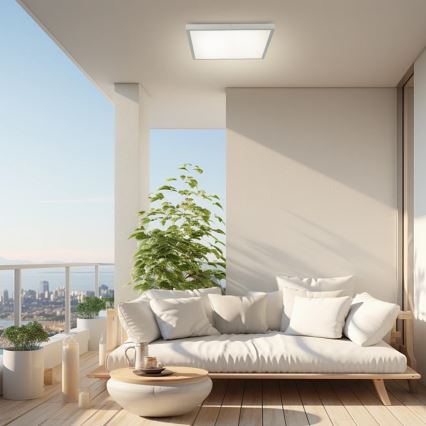 Brilagi - LED himmennettävä kylpyhuoneen kattovalaisin FRAME SMART LED/50W/230V 60x60 cm 3000-6000K IP44 hopeanvärinen + kaukosäädin