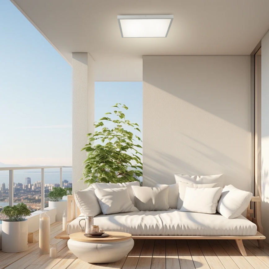 Brilagi - LED himmennettävä kylpyhuoneen kattovalaisin FRAME SMART LED/50W/230V 60x60 cm 3000-6000K IP44 hopeanvärinen + kaukosäädin