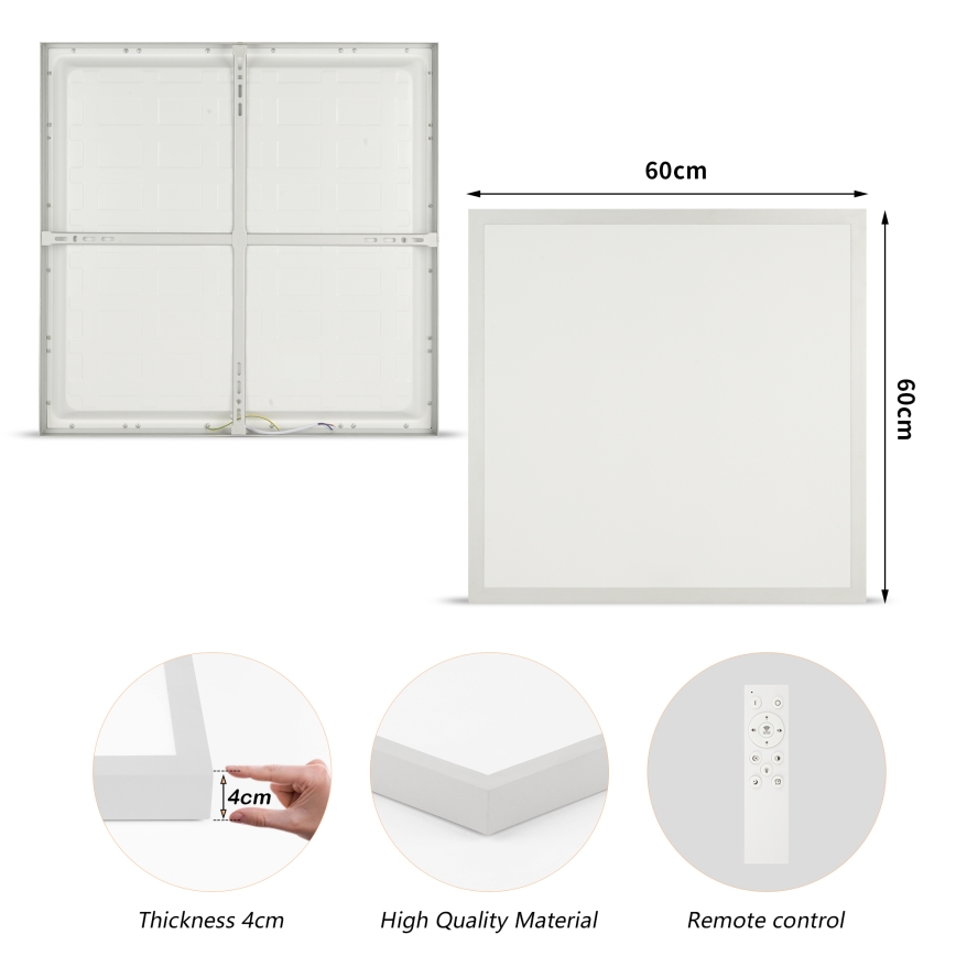 Brilagi - LED himmennettävä kylpyhuoneen kattovalaisin FRAME SMART LED/50W/230V 60x60 cm 3000-6000K IP44 hopeanvärinen + kaukosäädin