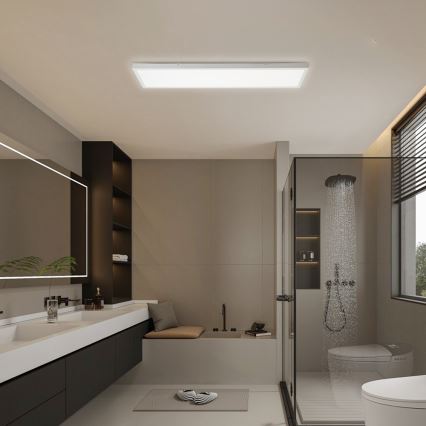 Brilagi - LED-himennettävä kylpyhuoneen kattovalaisin FRAME SMART LED/50W/230V 120x30 cm 3000-6000K IP44 valkoinen + kaukosäädin