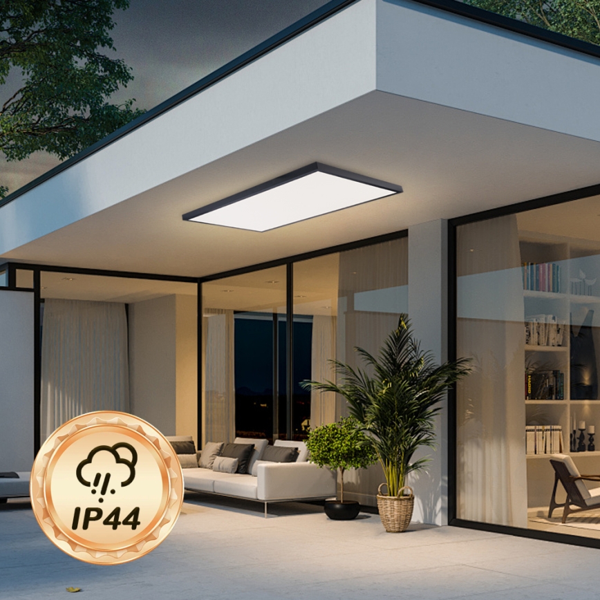 Brilagi - Himmennettävä LED-kylpyhuoneen kattovalaisin FRAME SMART LED/96W/230V 120x60 cm 3000-6000K IP44 musta + kaukosäädin