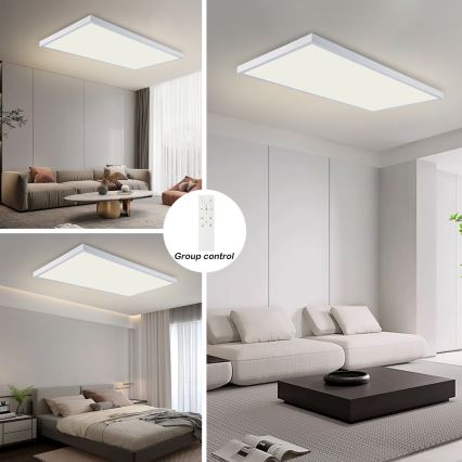 Brilagi - Himmennettävä LED-kattovalaisin kylpyhuoneeseen FRAME SMART LED/96W/230V 120x60 cm 3000-6000K IP44 valkoinen + kaukosäädin