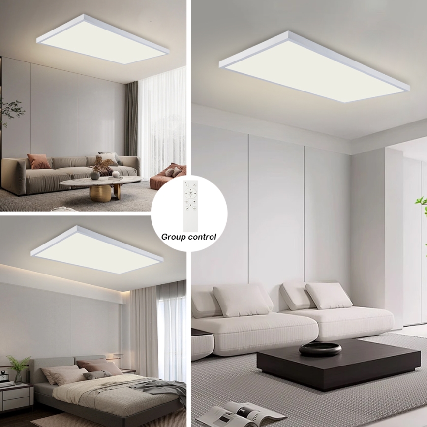Brilagi - Himmennettävä LED-kattovalaisin kylpyhuoneeseen FRAME SMART LED/96W/230V 120x60 cm 3000-6000K IP44 valkoinen + kaukosäädin