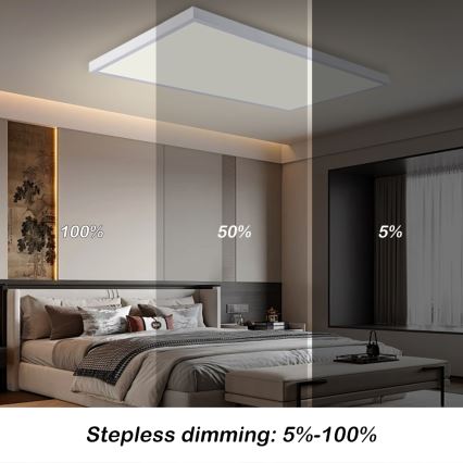 Brilagi - Himmennettävä LED-kattovalaisin kylpyhuoneeseen FRAME SMART LED/96W/230V 120x60 cm 3000-6000K IP44 valkoinen + kaukosäädin