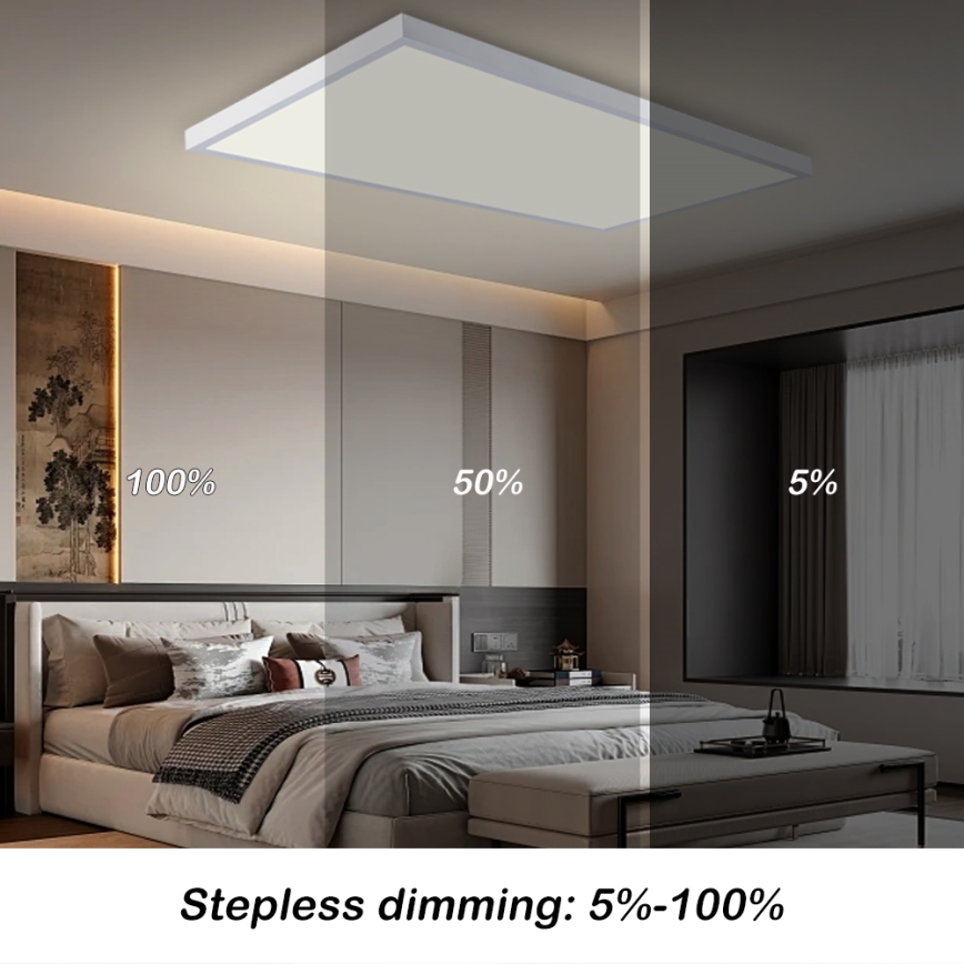 Brilagi - Himmennettävä LED-kattovalaisin kylpyhuoneeseen FRAME SMART LED/96W/230V 120x60 cm 3000-6000K IP44 valkoinen + kaukosäädin