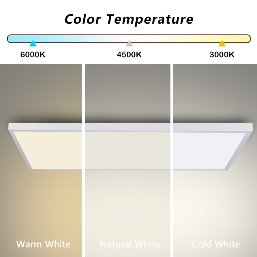 Brilagi - Himmennettävä LED-kattovalaisin kylpyhuoneeseen FRAME SMART LED/96W/230V 120x60 cm 3000-6000K IP44 valkoinen + kaukosäädin