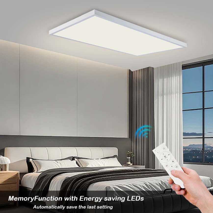 Brilagi - Himmennettävä LED-kattovalaisin kylpyhuoneeseen FRAME SMART LED/96W/230V 120x60 cm 3000-6000K IP44 valkoinen + kaukosäädin
