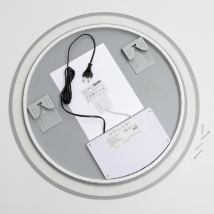 Brilagi - AVA ECO LED-lämmitetty kylpyhuonepeili LED/11,5W/230V halkaisija 60 cm IP44 CRI 90 himmennettävä + CCT