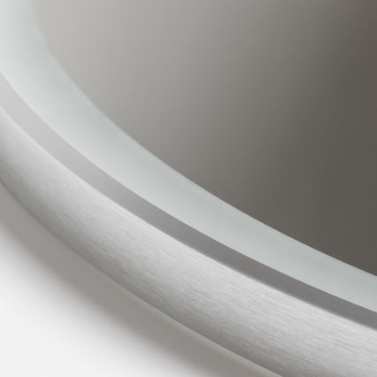 Brilagi - Himmennettävä LED-kylpyhuonepeili lämmityksellä ja taustavalolla, ALU PRO LED/18W/230V halkaisija 60 cm 3000/4000/6500K IP44 mattakromi CRI 90