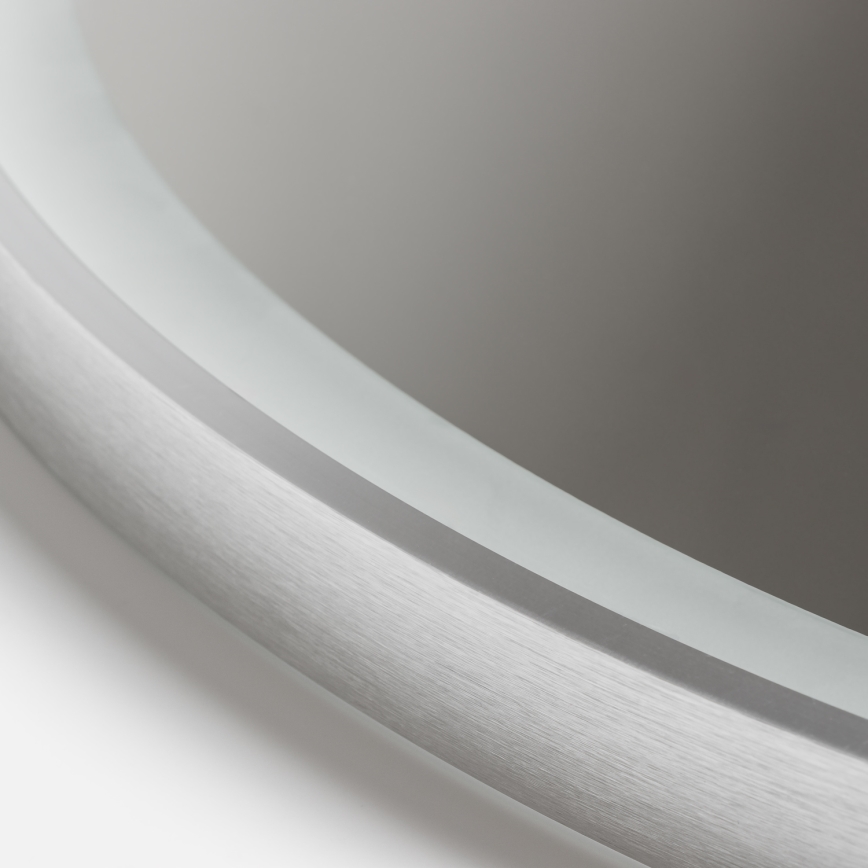 Brilagi - Himmennettävä LED-kylpyhuonepeili lämmityksellä ja taustavalolla, ALU PRO LED/18W/230V halkaisija 60 cm 3000/4000/6500K IP44 mattakromi CRI 90