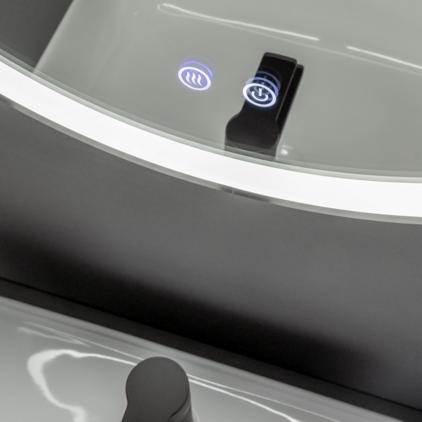 Brilagi - Himmennettävä LED-kylpyhuonepeili lämmityksellä ja taustavalolla, ALU PRO LED/18W/230V halkaisija 60 cm 3000/4000/6500K IP44 mattakromi CRI 90