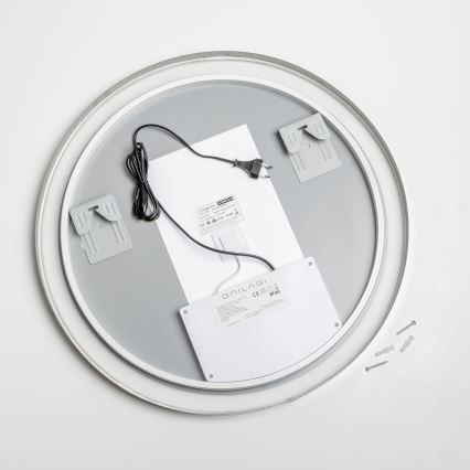 Brilagi - LED-himmennettävä kylpyhuonepeili, lämmitetty ja taustavalaistu ALU PRO LED/18W/230V halkaisija 60 cm 3000/4000/6500K IP44 kiiltävä kromi CRI 90