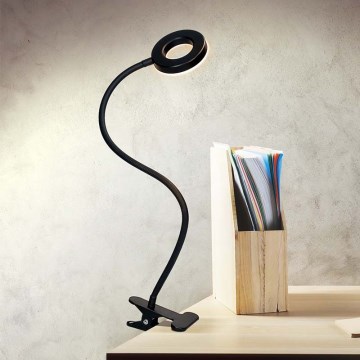 Brilagi - LED himmennettävä lamppu klipsillä ORBELA LED/8W/230V 3000/4000/5000K musta