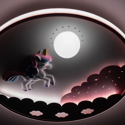 Brilagi - Himennettävä LED-lastenkattovalaisin UNICORN LED/68W/230V 3000–6000K halkaisija 49 cm + kaukosäädin