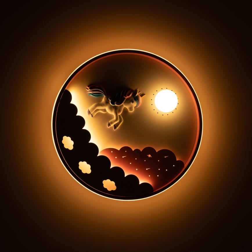 Brilagi - Himennettävä LED-lastenkattovalaisin UNICORN LED/68W/230V 3000–6000K halkaisija 49 cm + kaukosäädin