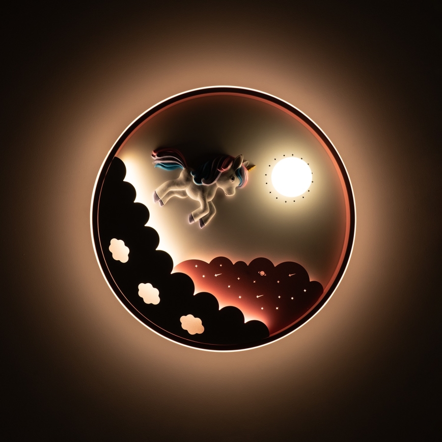 Brilagi - Himennettävä LED-lastenkattovalaisin UNICORN LED/68W/230V 3000–6000K halkaisija 49 cm + kaukosäädin