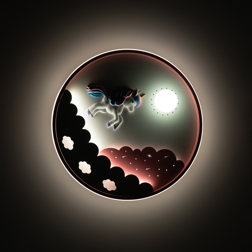 Brilagi - Himennettävä LED-lastenkattovalaisin UNICORN LED/68W/230V 3000–6000K halkaisija 49 cm + kaukosäädin