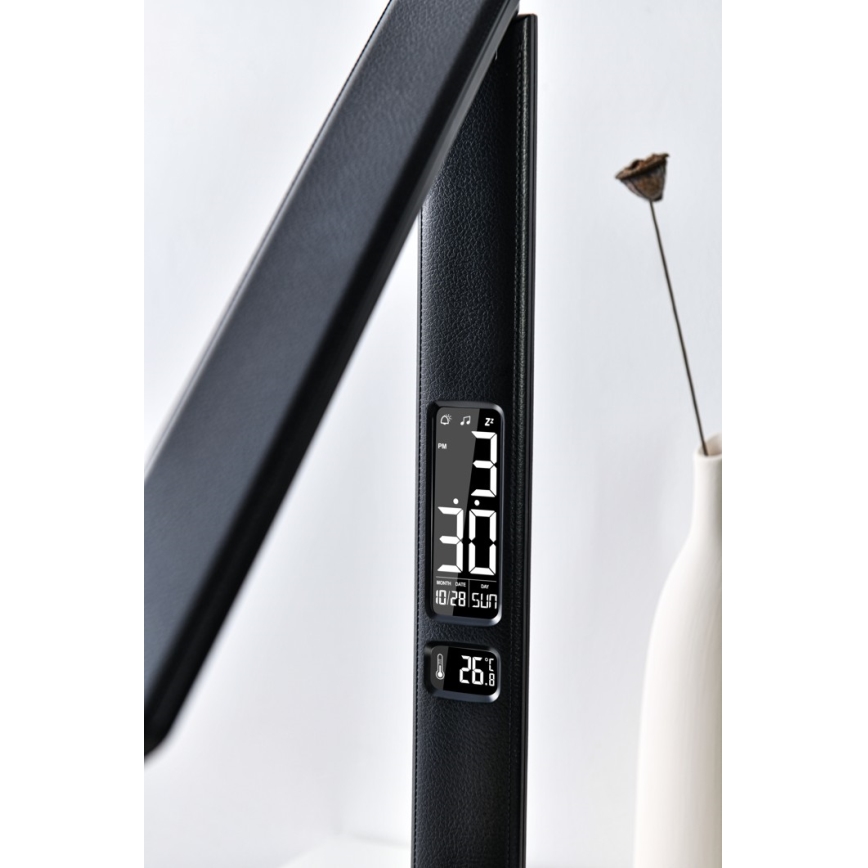 Brilagi - himmennettävä LED-pöytälamppu langattomalla QI-latauksella ja USB-liitännällä REGINA LED/8,5W/230V musta