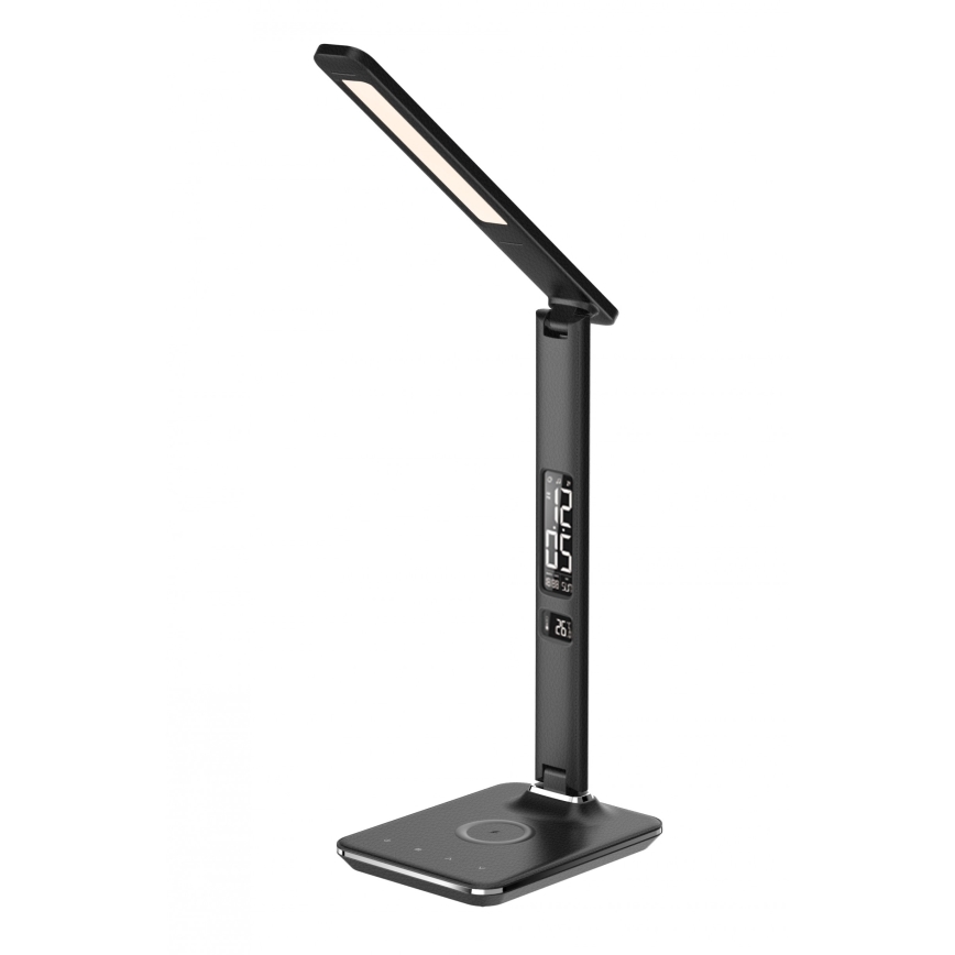 Brilagi - himmennettävä LED-pöytälamppu langattomalla QI-latauksella ja USB-liitännällä REGINA LED/8,5W/230V musta