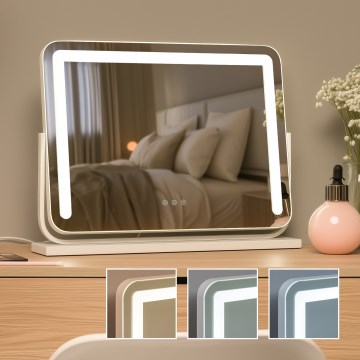 BRILAGI - LED-himmennettävä meikkipeili CALIFORNIA LED/22W/230V 3000/4000/6500K 58x43 cm valkoinen