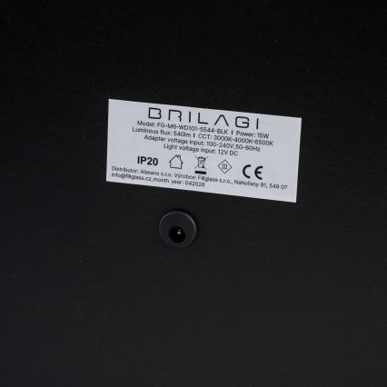 BRILAGI - LED-himmennettävä meikkipeili CALIFORNIA LED/22W/230V 3000/4000/6500K 58x43 cm musta