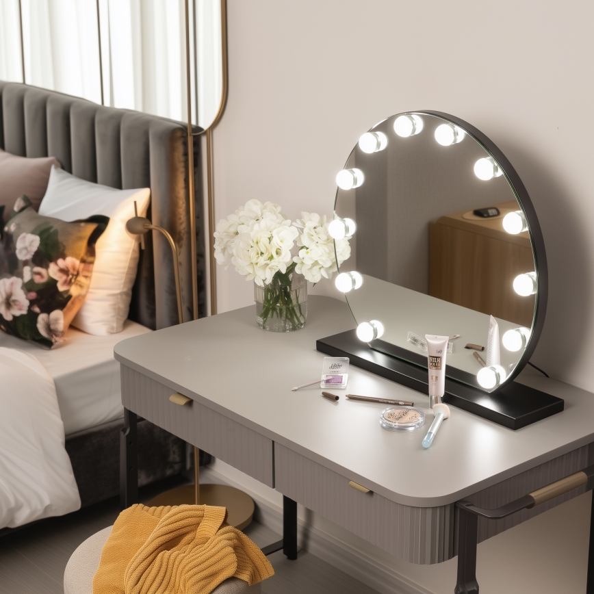 Brilagi - LED himmennettävä meikkipeili HOLLYWOOD LED/12W/230V 3000/4000/6500K