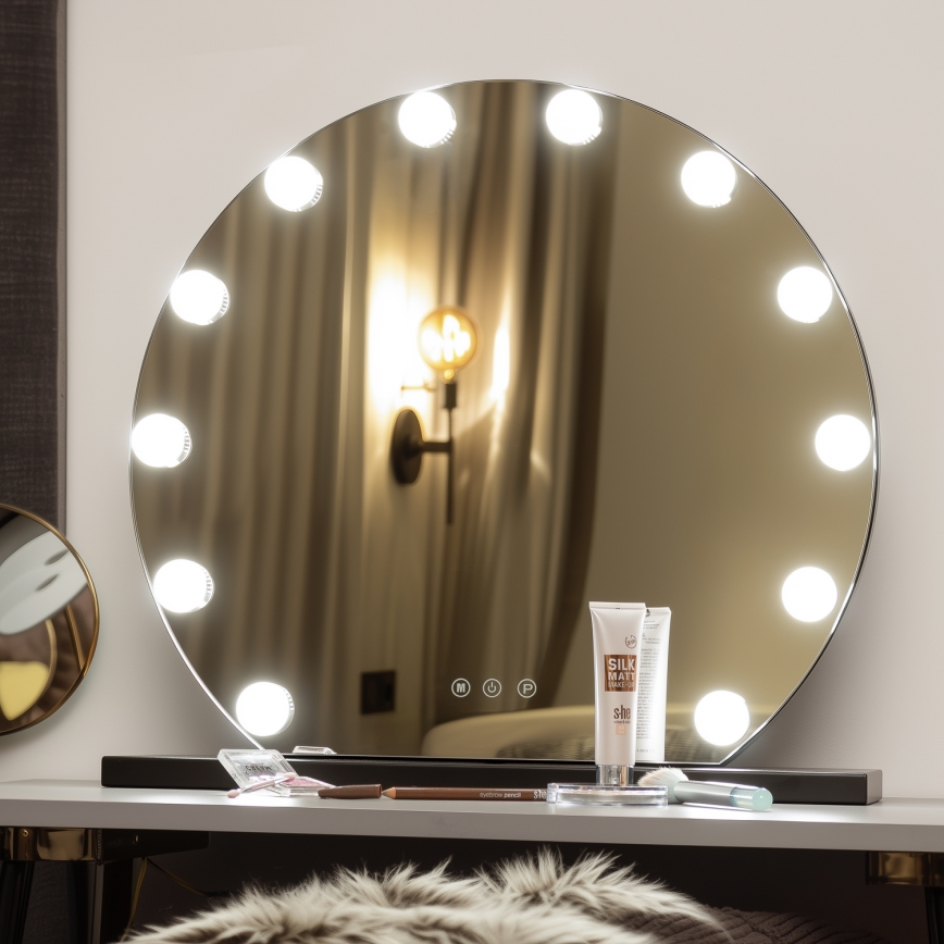 Brilagi - LED himmennettävä meikkipeili HOLLYWOOD LED/12W/230V 3000/4000/6500K