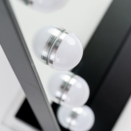BRILAGI - Himennettävä LED-meikkipeili HOLLYWOOD LED/15W/230V CCT + 2x USB 55x77 cm musta