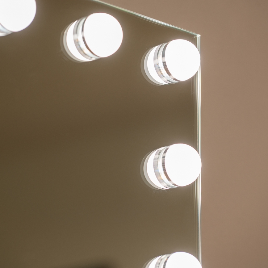 BRILAGI - himmennettävä LED-meikkipeili HOLLYWOOD LED/15W/230V CCT + 2x USB 55x77 cm valkoinen